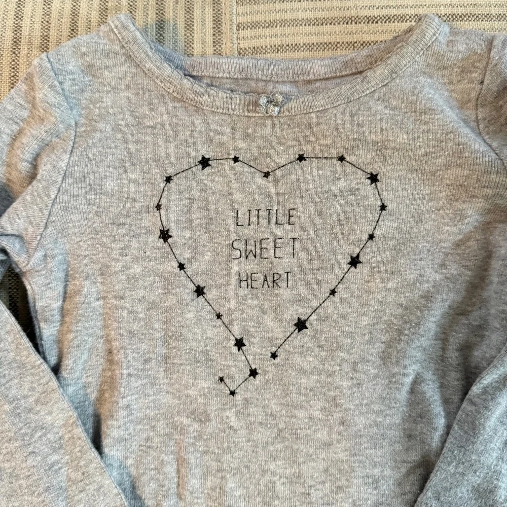 Little Sweet Heart Gray Long Sleeve Onesie